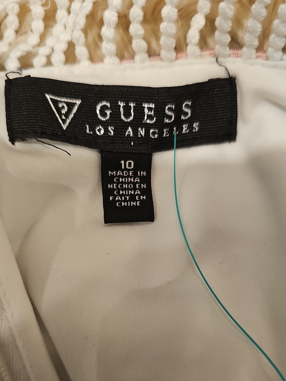 GUESS Los Angeles Floral Shadow Bodycon Dress - Color Blush - Beads Sz 10 EUC - Picture 10 of 14